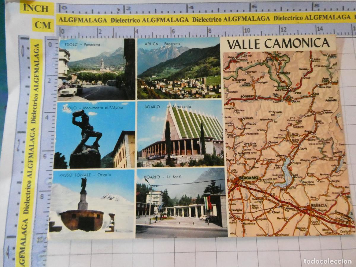 Postales: POSTAL DE ITALIA. VALLE CAMONICA MAPA PLANO MONUMENTOS 3083