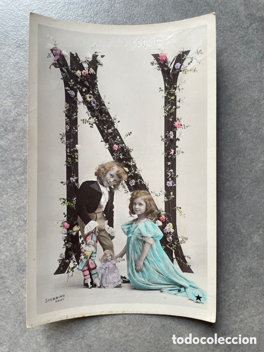 Postales: Postal modernista.Belle epoque. Par&iacute;s. &Eacute;toile. Letra N.