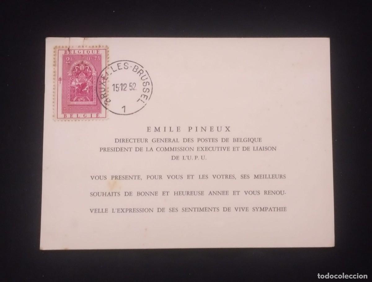 Postales: TS) 1952 BELGIUM, POSTCARD,WITH THE STAINED GLASS WINDOW FROM MALMEDY ABBEY,VF.