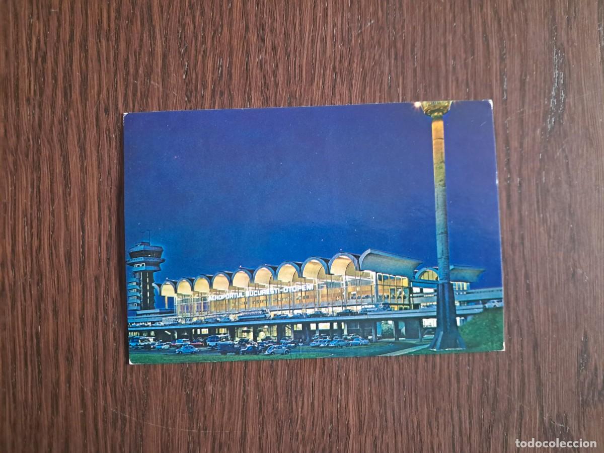 Postales: postal de Rumania, aeropuerto de Bucarest, a&ntilde;os 70.