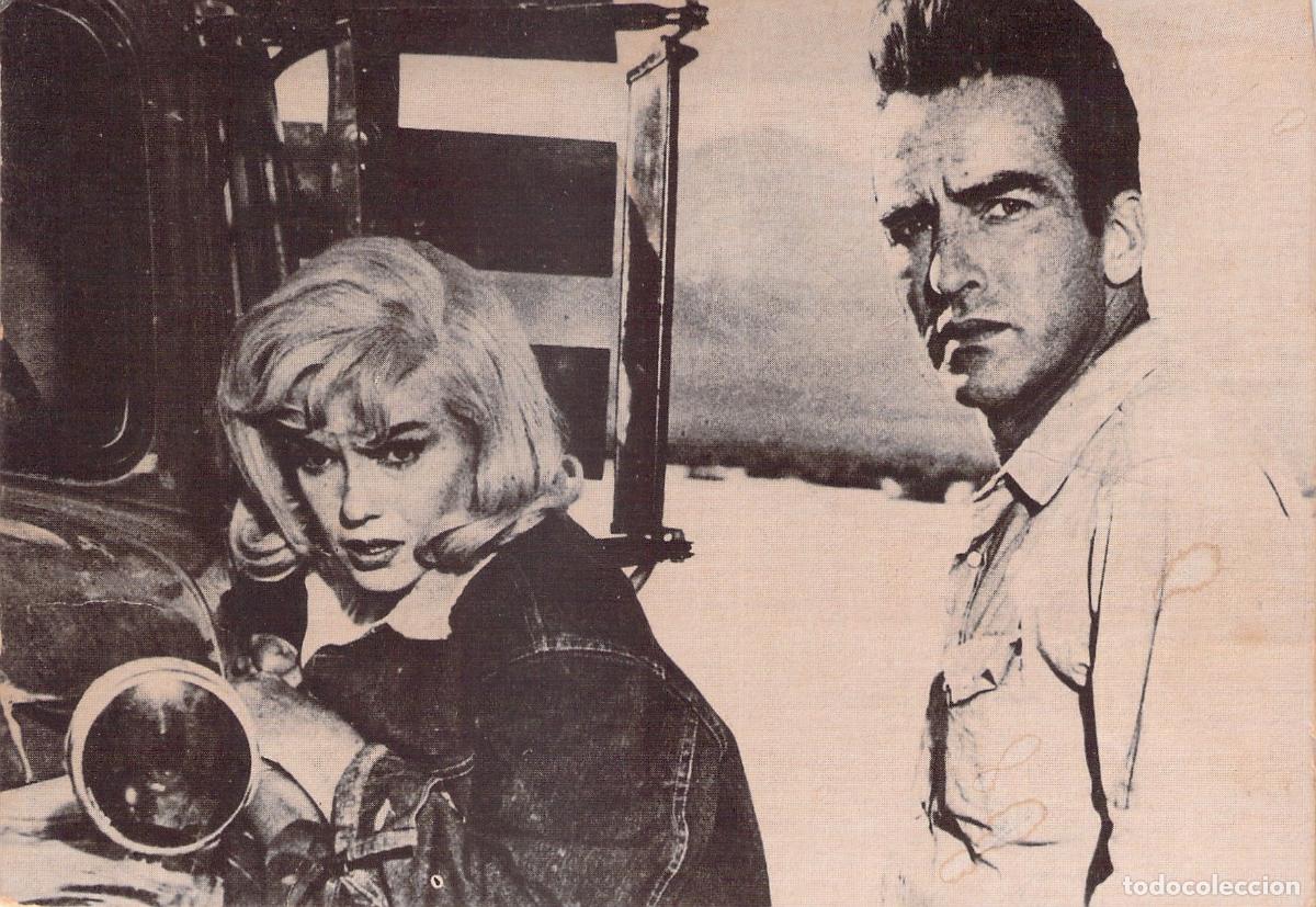 Postales: Postal de Marilyn Monroe y Montgomery Clift en pel&iacute;cula Los Inadaptados