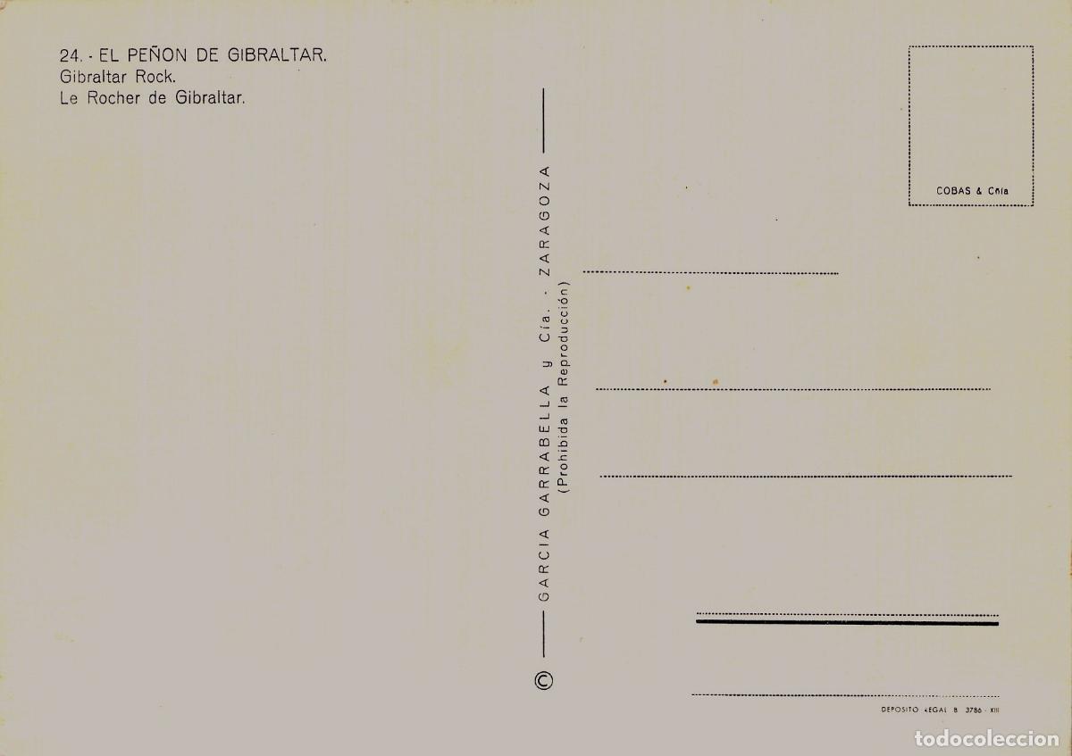 Postales: Postal del Pe&ntilde;&oacute;n de Gibraltar con Mapa Regional - Foto 2