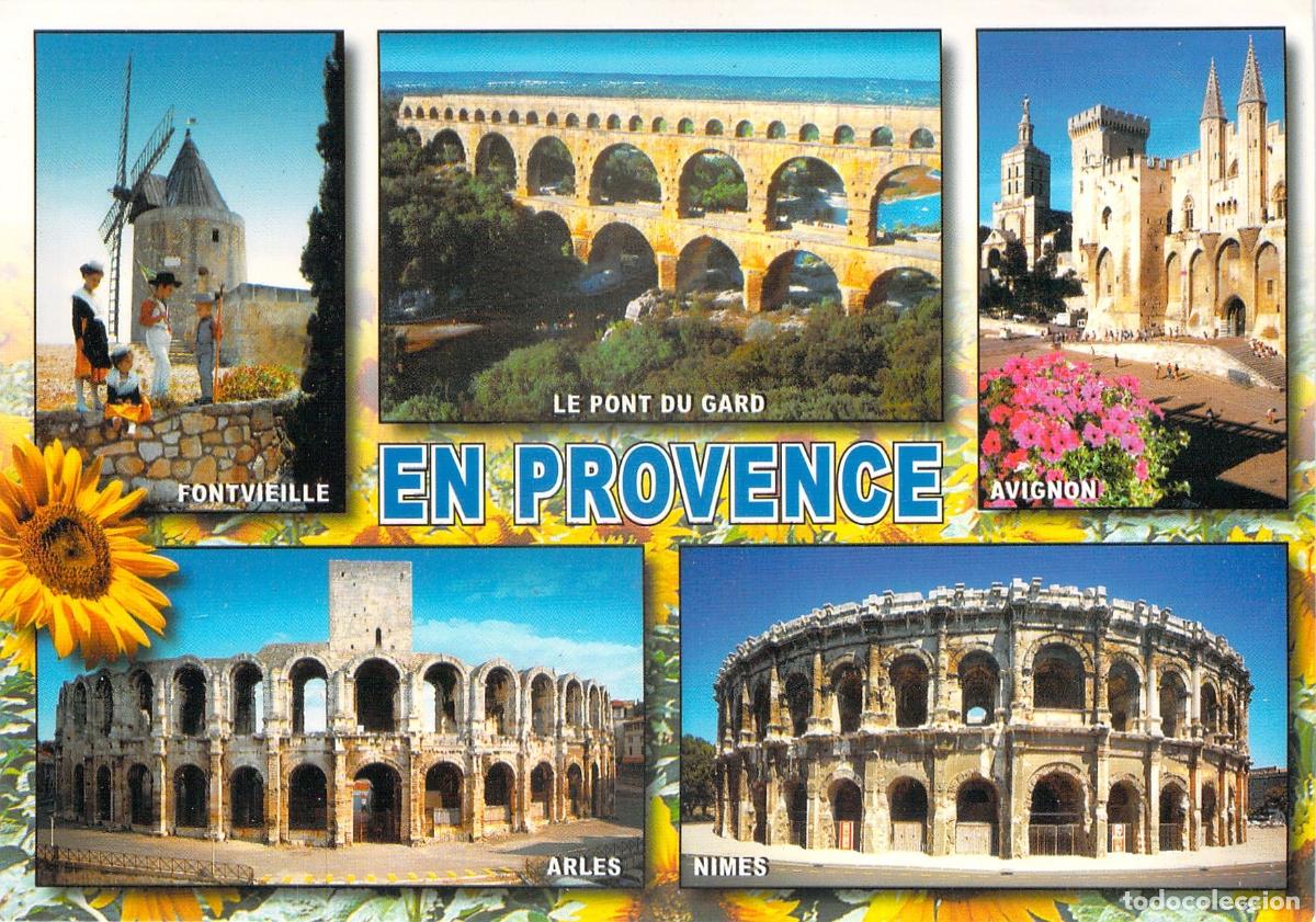 Postales: Postal de Provence con vistas ic&oacute;nicas de Francia