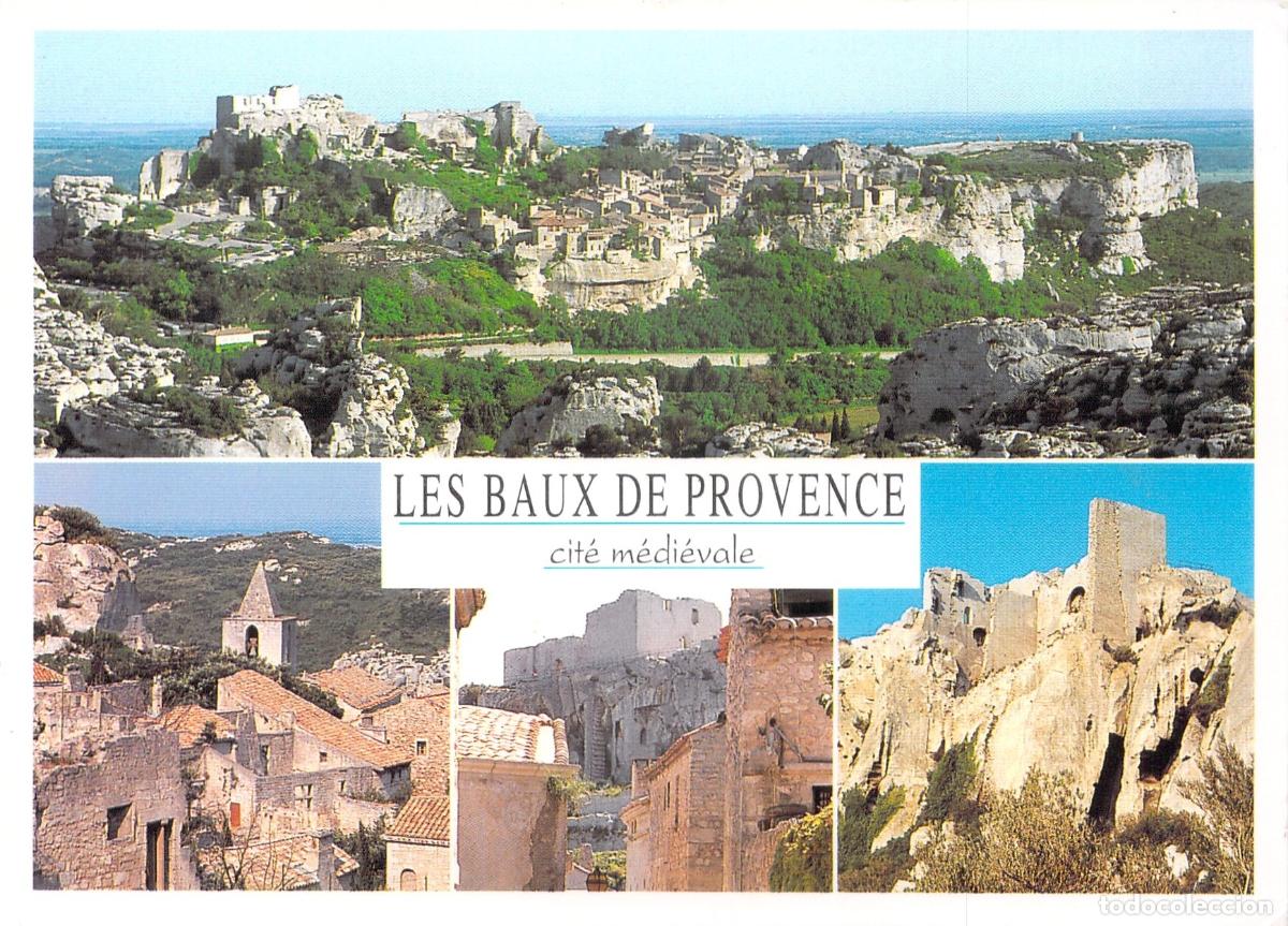 Postales: Postal de Les Baux-de-Provence ciudad medieval en la regi&oacute;n de Provenza