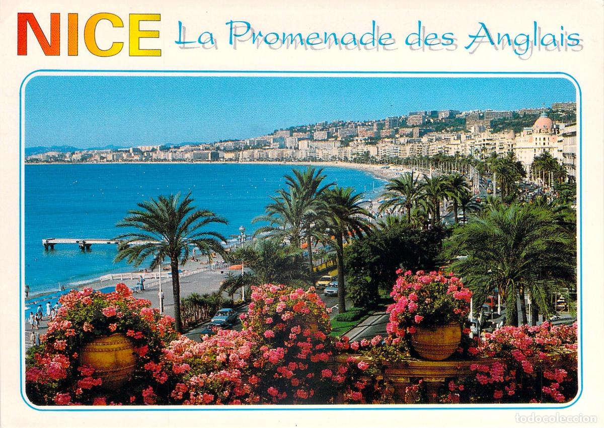 Postales: Postal de la Promenade des Anglais en Niza, Costa Azul, Francia