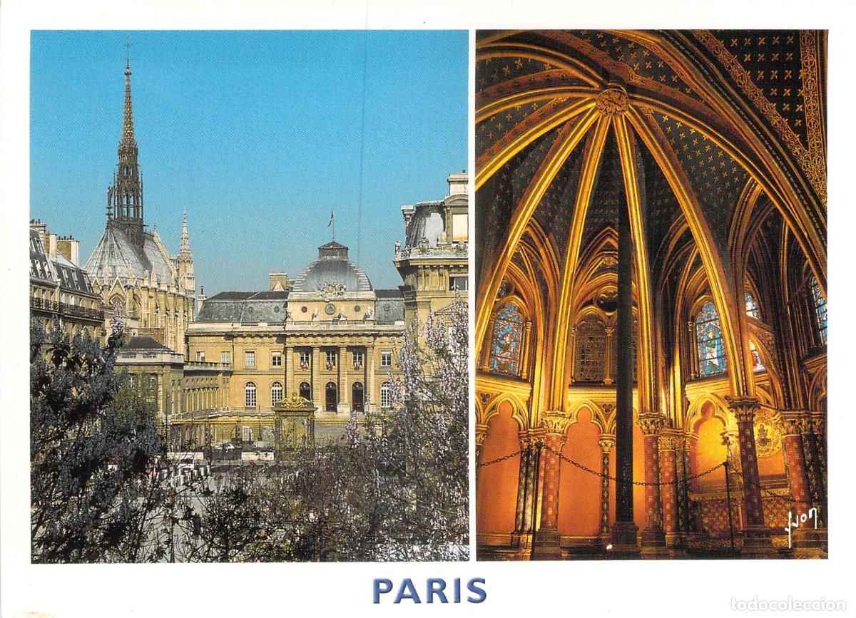Postales: Postal de la Sainte-Chapelle y Palais de Justice en Par&iacute;s