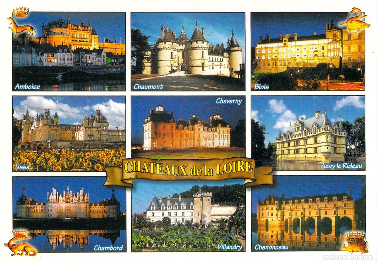 Postales: Postal de los Castillos del Loira Francia