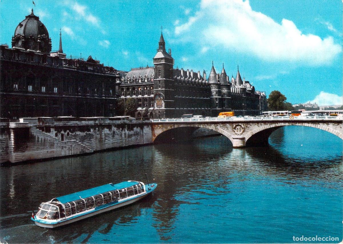 Postcards: Postal de Par&iacute;s con el Palacio de Justicia y el r&iacute;o Sena