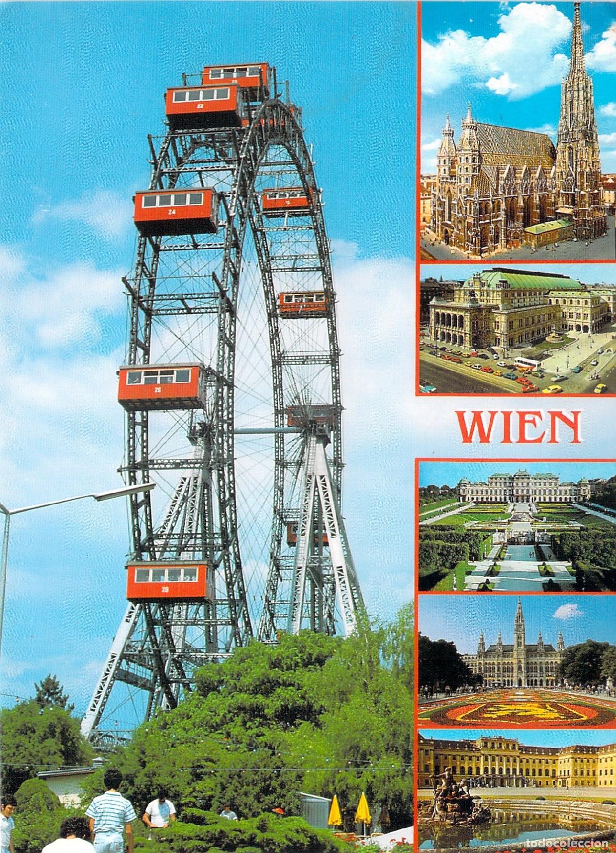 Postales: Postal de Viena Austria con m&uacute;ltiples monumentos y puntos tur&iacute;sticos