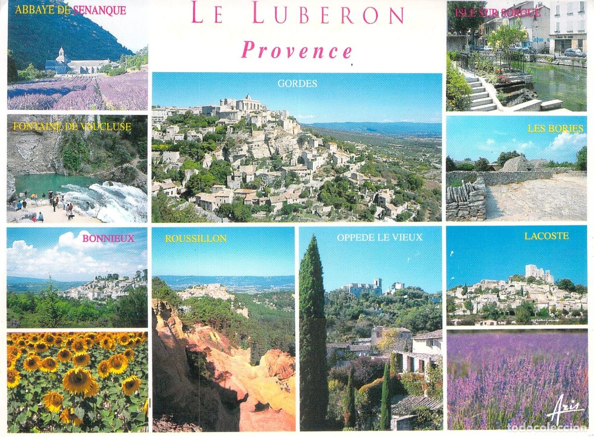 Postales: Postal de paisajes de la regi&oacute;n de Luberon en Provenza, Francia