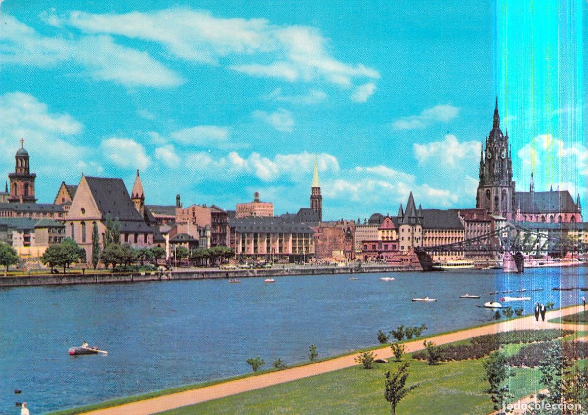 Postales: Postal de Frankfurt am Main con el R&iacute;o y la Catedral