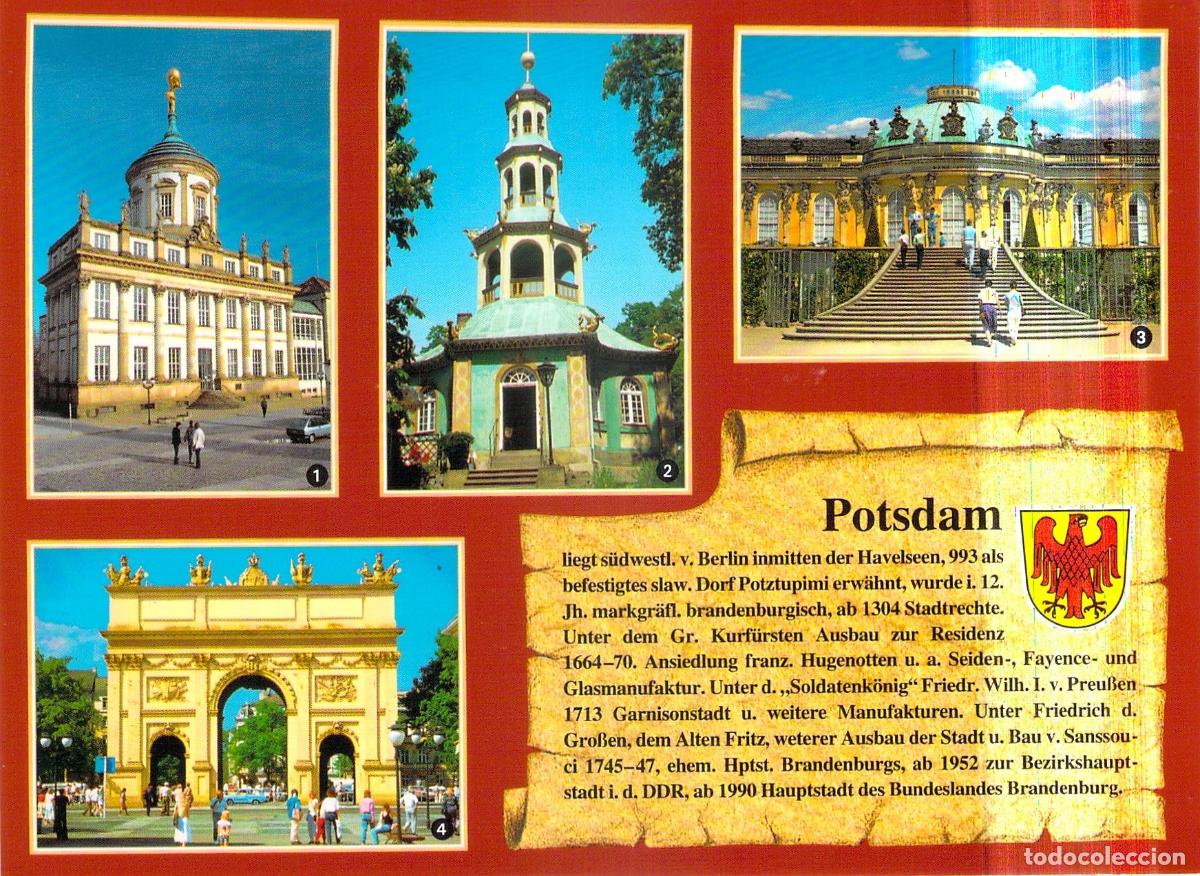 Postales: Postal de vistas panor&aacute;micas de la ciudad de Potsdam en Alemania