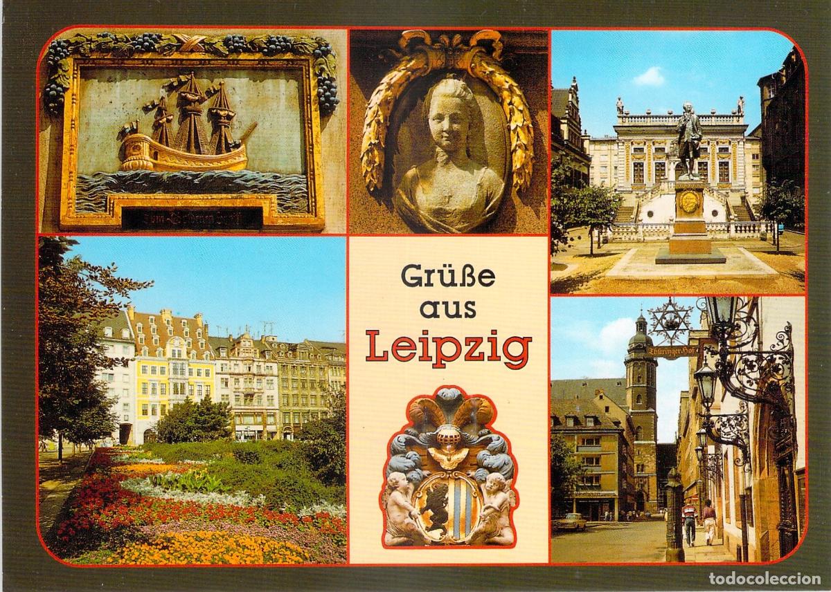 Postales: Postal de Leipzig, Alemania: Vistas m&uacute;ltiples de la ciudad