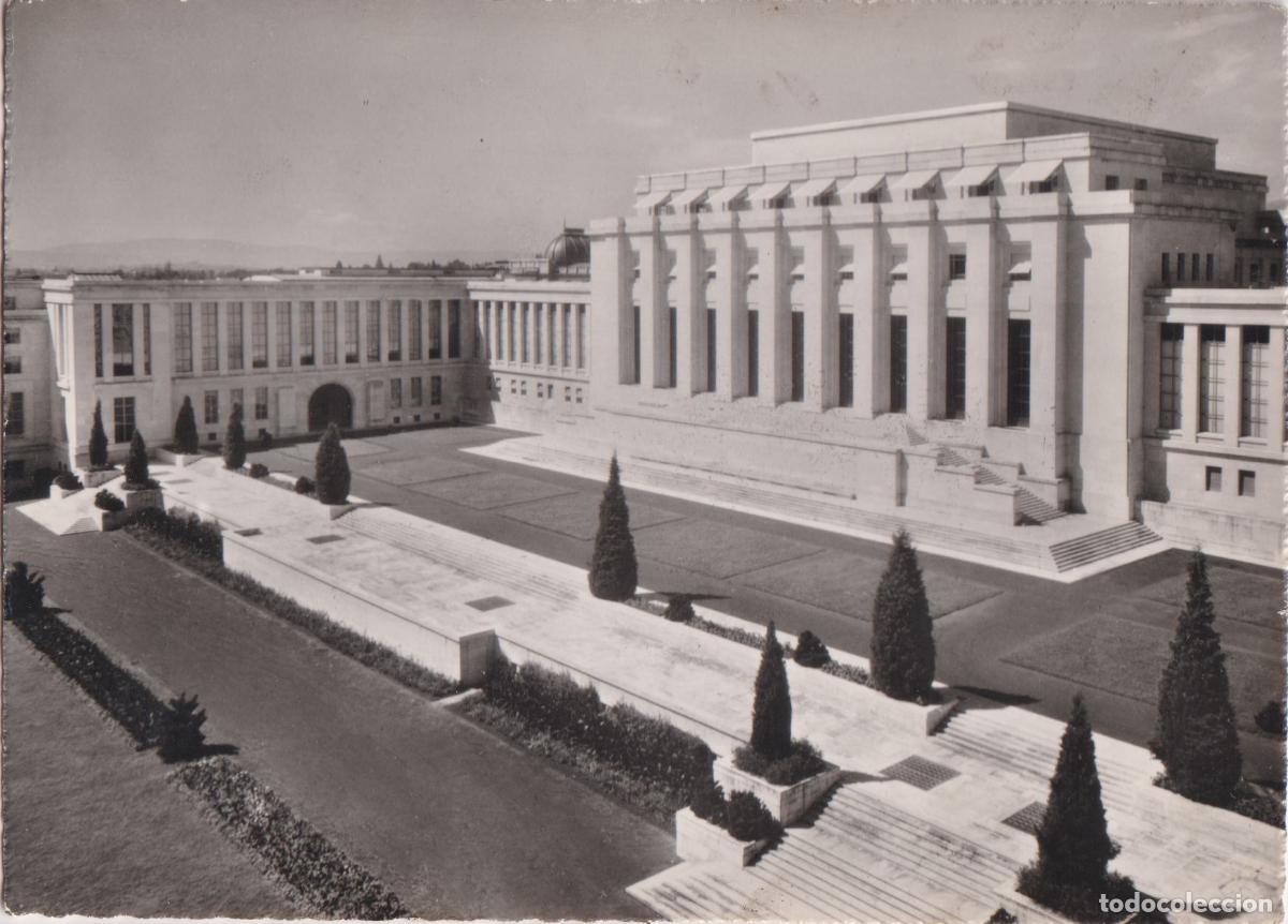 Postales: SUIZA, GINEBRA, PALACIO DE LAS NACIONES, CORTE DE HONOR - S/C