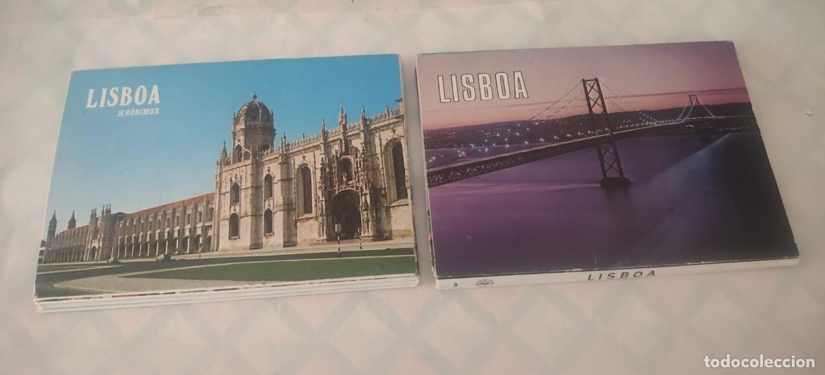 Postales: 18 postales acorde&oacute;n Lisboa - en dos librillos de 9 postales cada uno - C&oacute;mer Lisboa Portugal