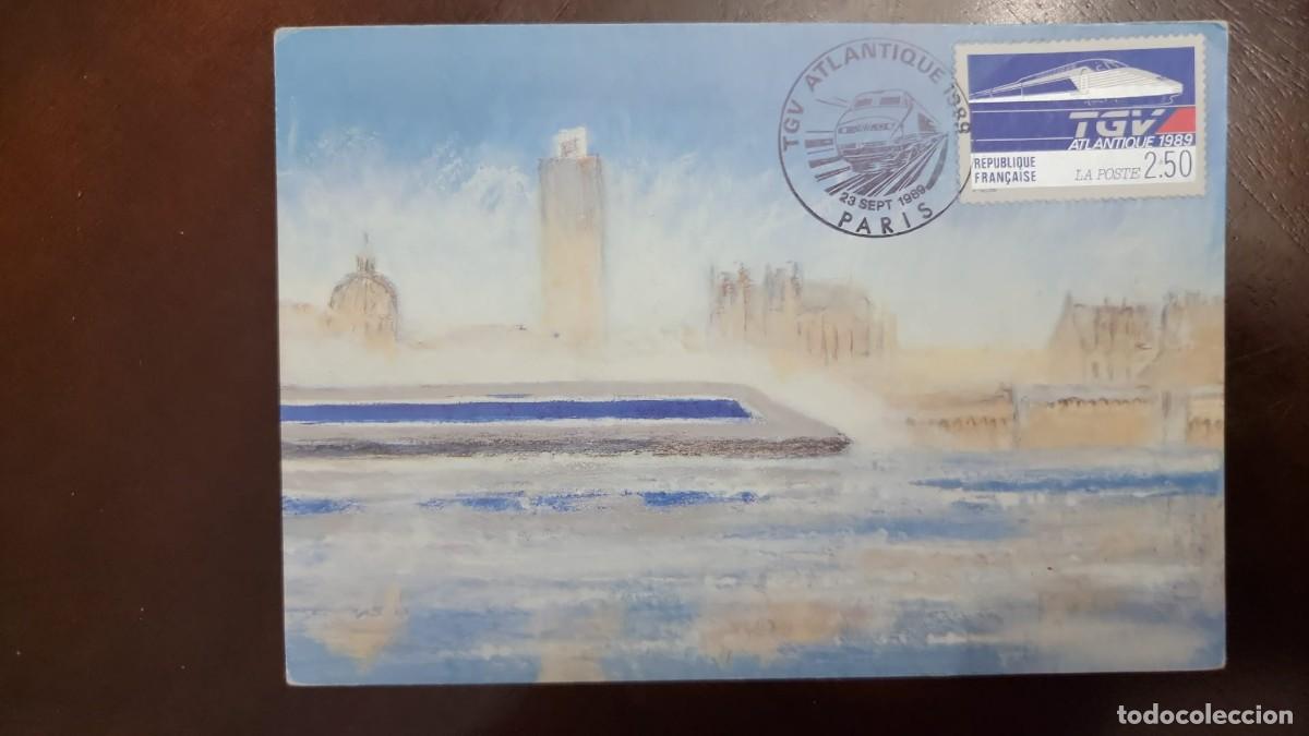 Postales: TS) 1989 FRANCE, POSTCARD,WITH THE TGV ATLANTIQUE,VF.