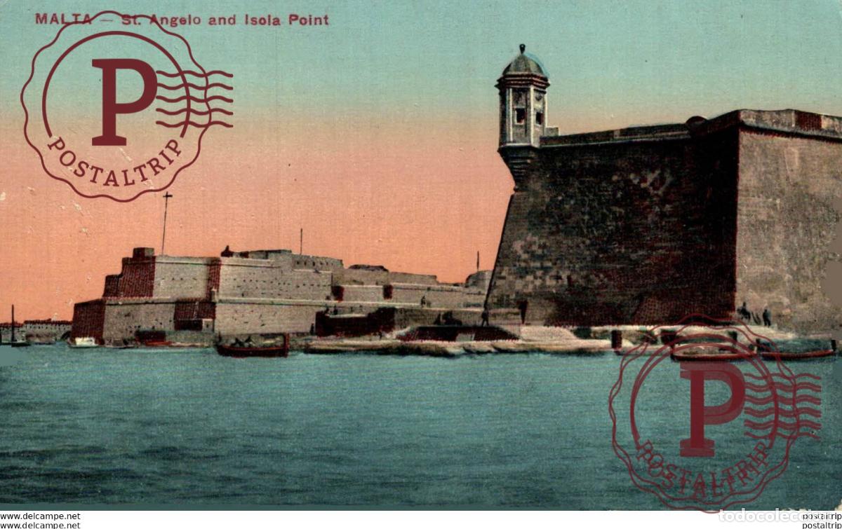 Postales: MALTA, ST ANGELO AND ISOLA POINT. MALTA.