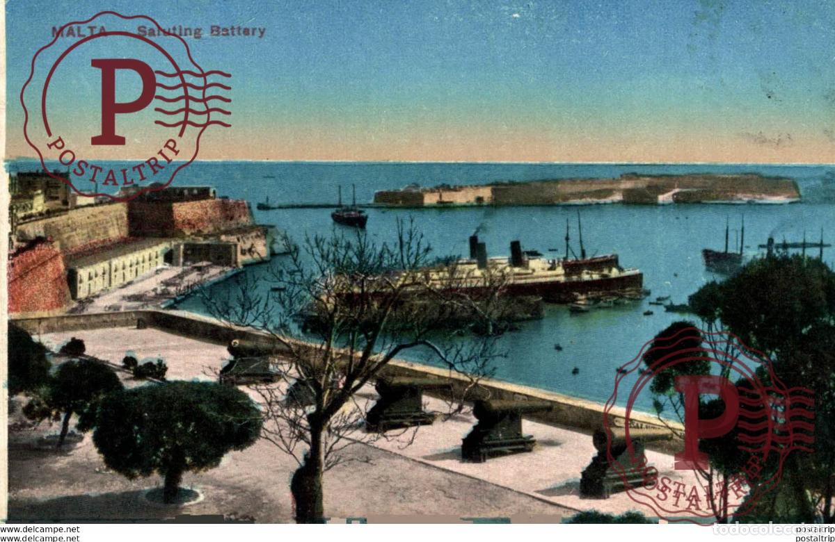 Postkarten: MALTA, SALUTING BATTERY. MALTA.