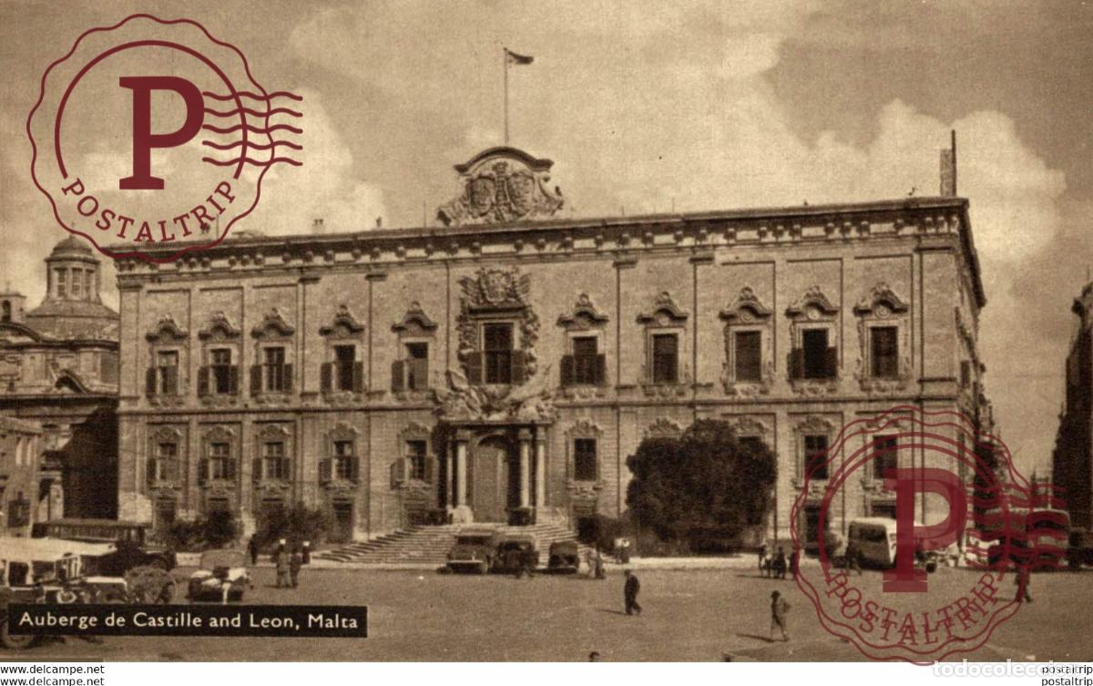 Postkarten: AUBERGE DE CASTILLE AND LEON. MALTA.