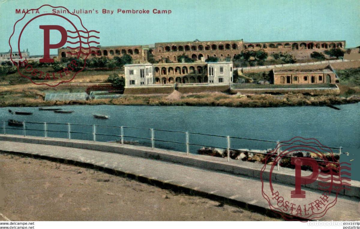 Postcards: MALTA, SAINT JULIANS BAY PEMBROKE CAMP. MALTA.