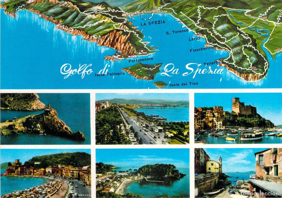 Postales: Postal del Golfo de La Spezia, Italia, vistas panor&aacute;micas