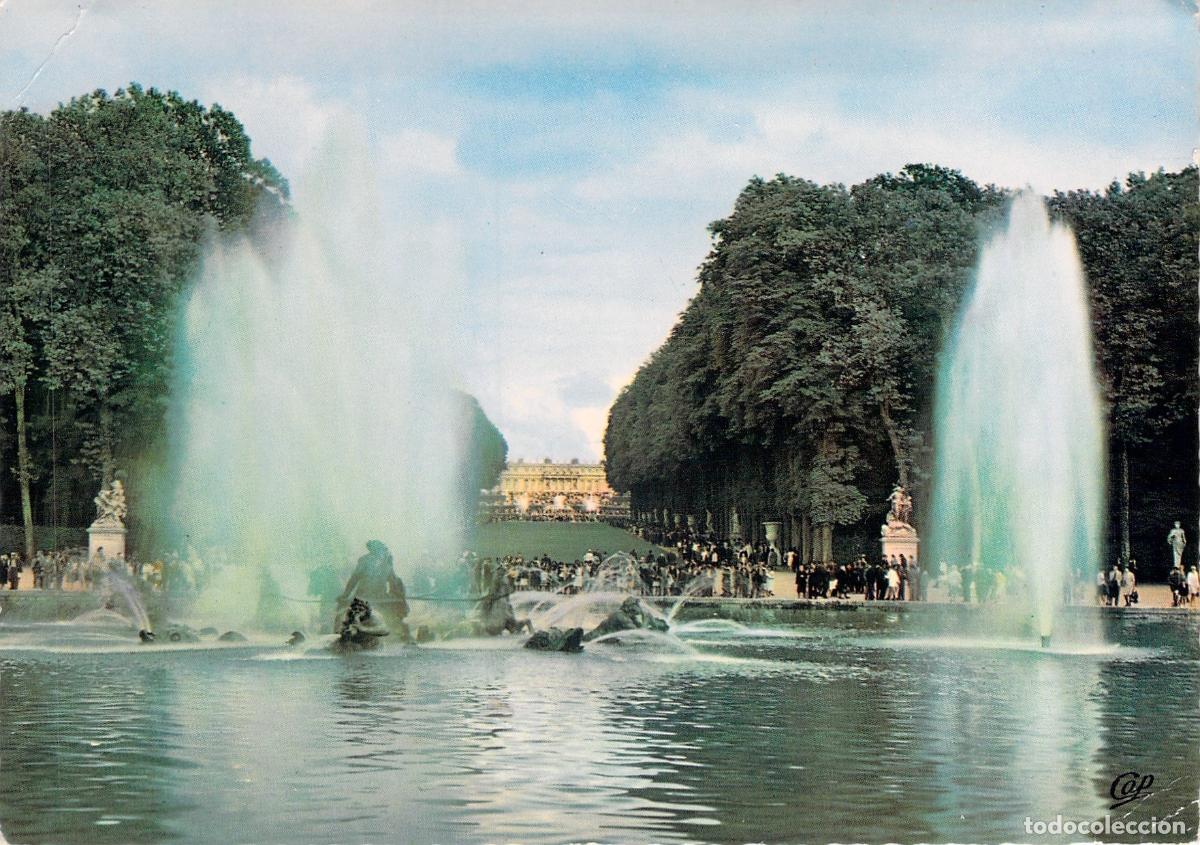 Postales: Postal del Palacio de Versalles y el estanque de Apolo en Francia