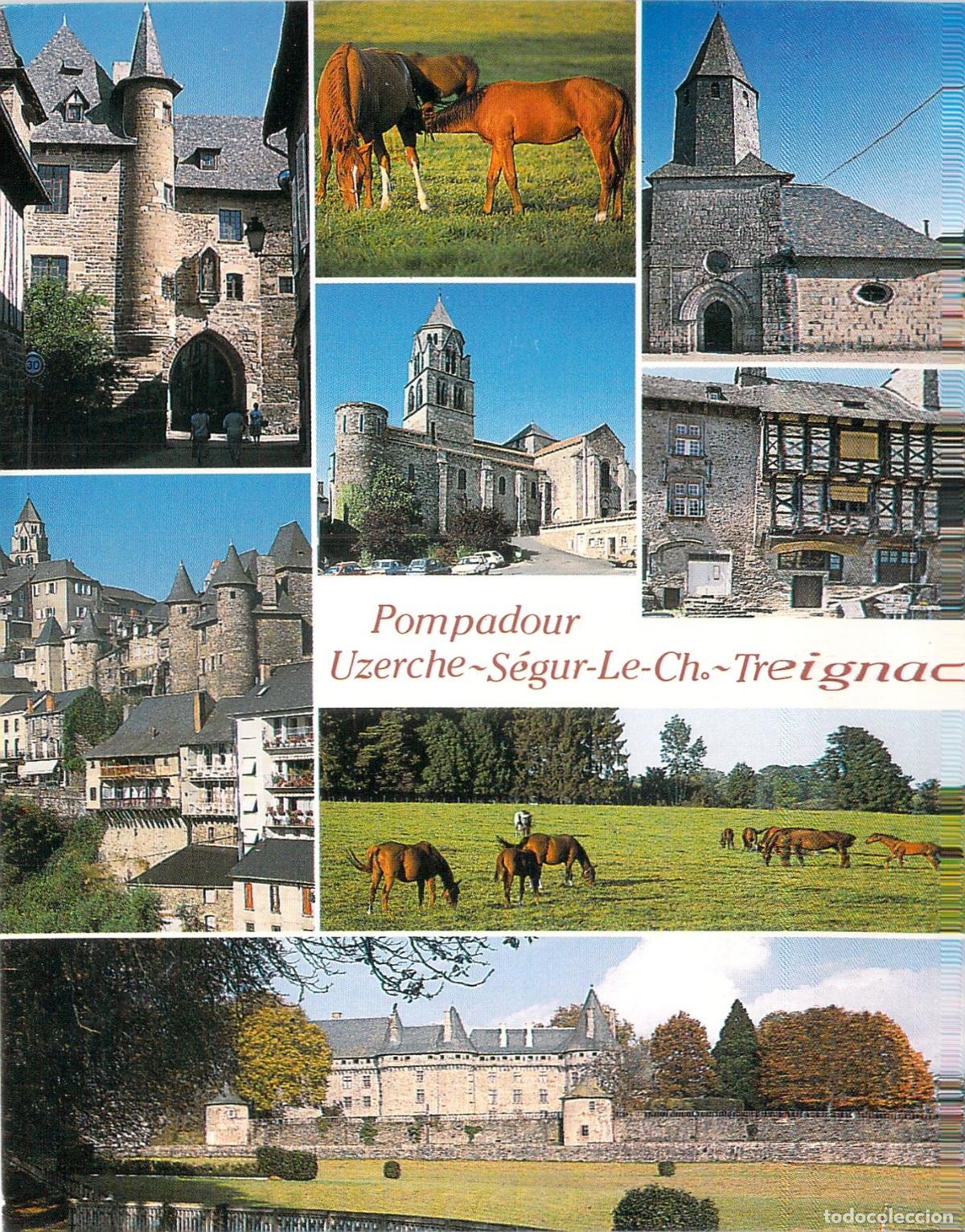 Postales: Postal de Pompadour, Uzerche y otros pueblos de Limousin