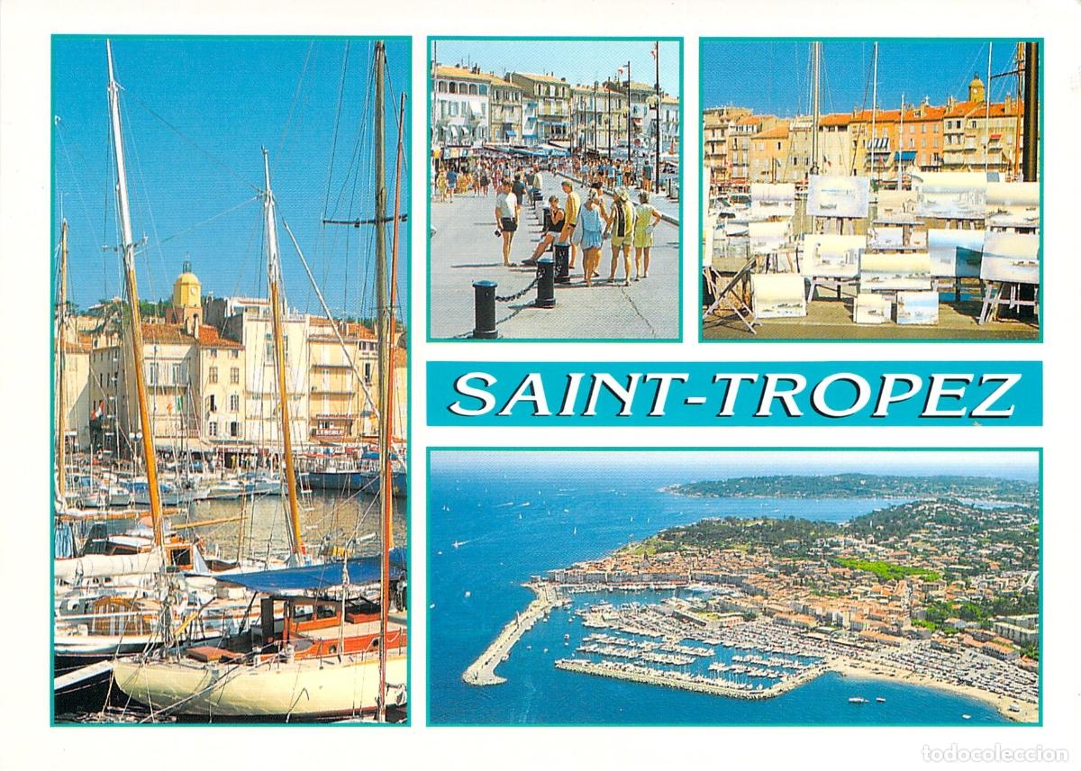 Postales: Postal de Saint-Tropez, Vistas del puerto y la costa francesa