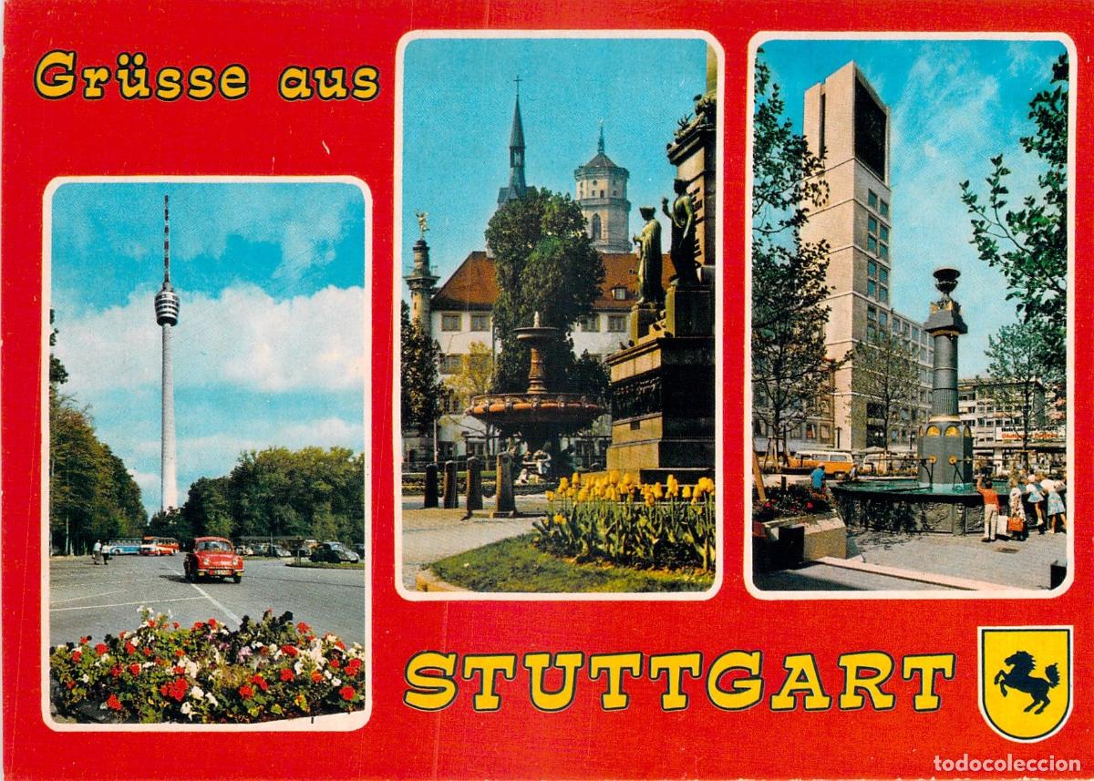 Postales: Postal de vistas panor&aacute;micas de la ciudad de Stuttgart