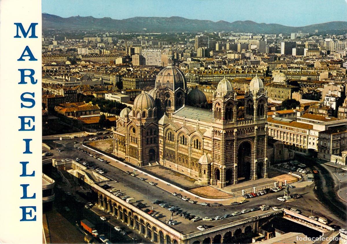 Postales: Postal de Marsella con Vista A&eacute;rea de la Catedral de la Major