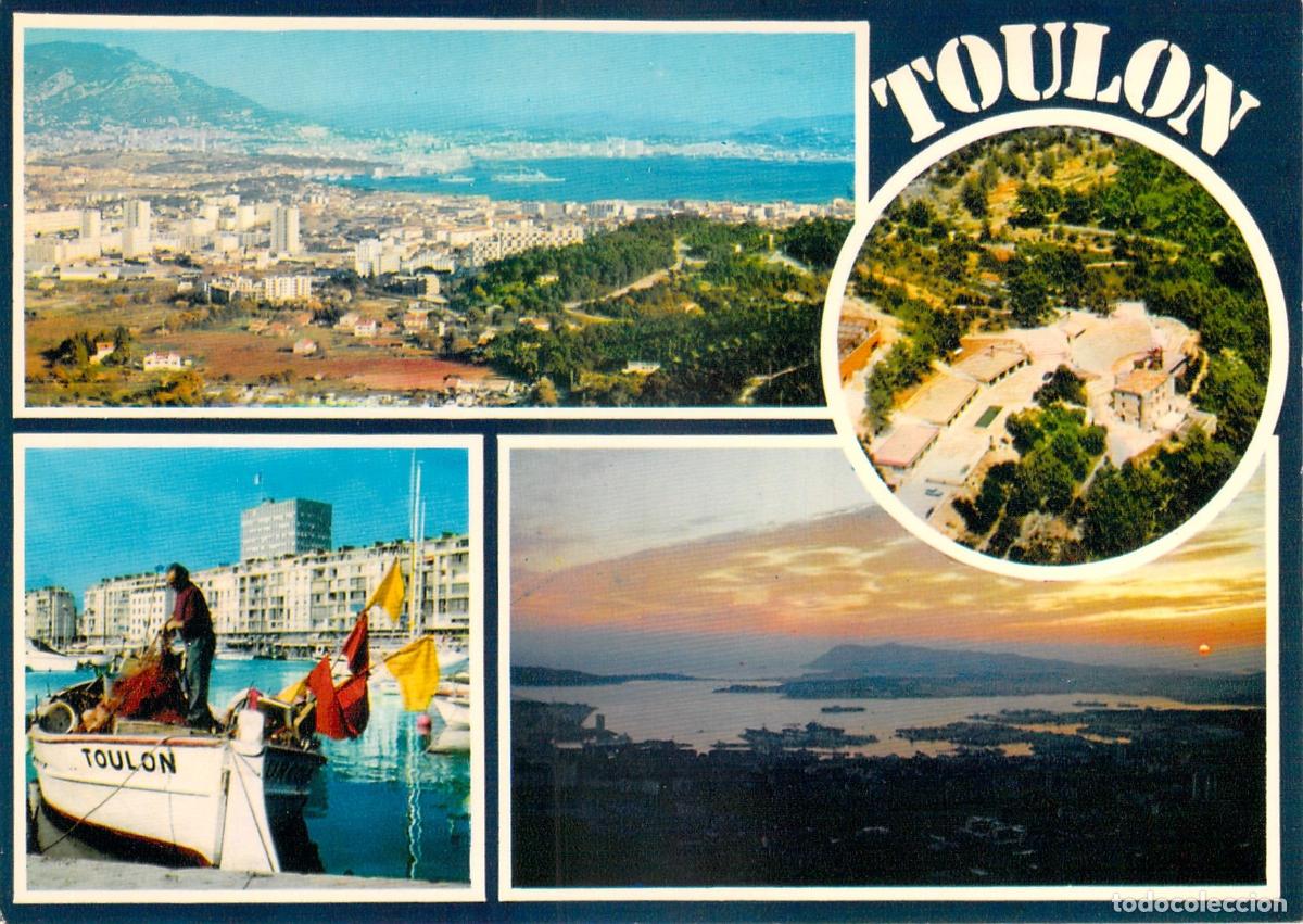 Postales: Postal de Toulon con vista del puerto y atardecer