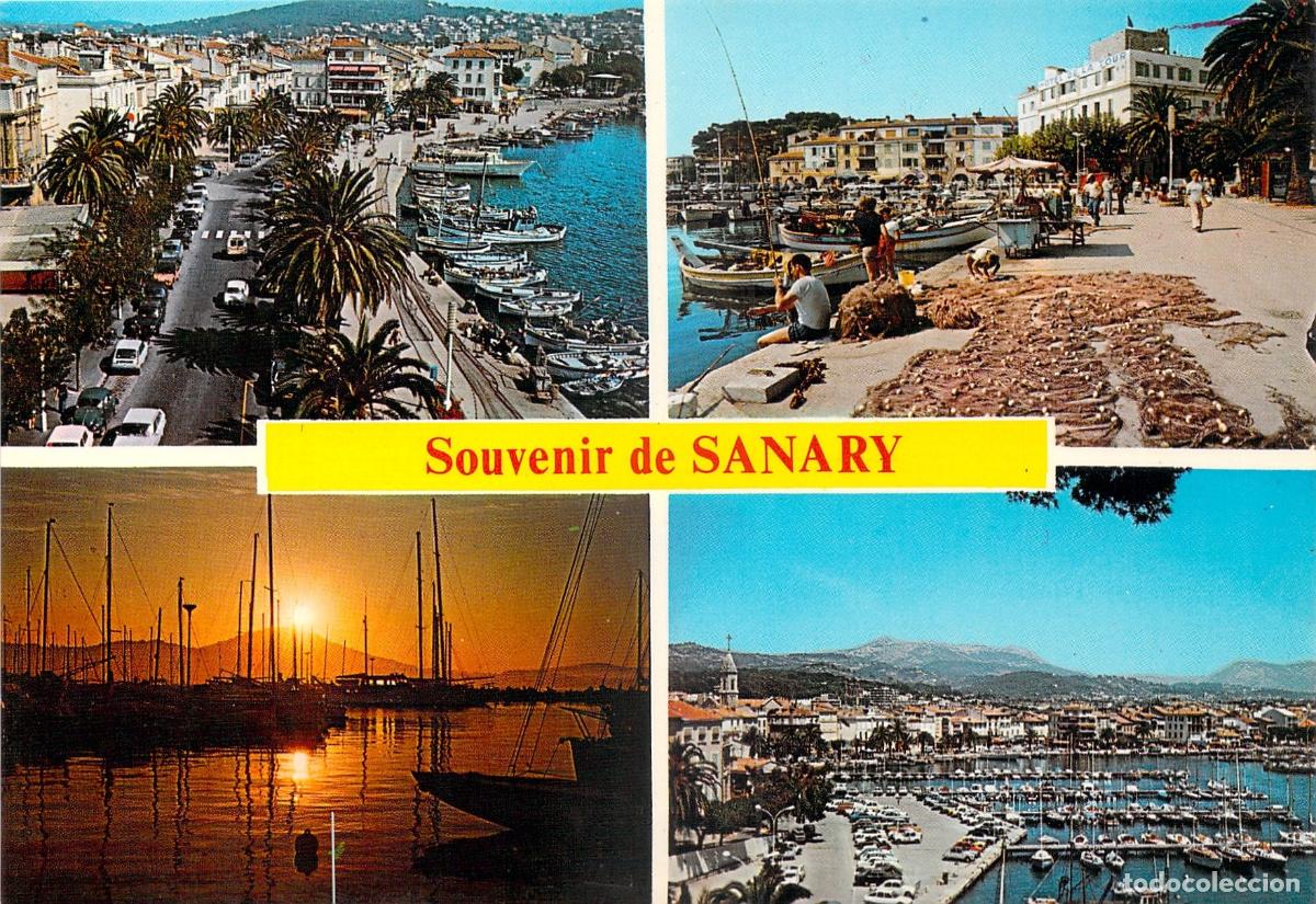 Postales: Postal de Sanary-sur-Mer Francia Multi-vista del Puerto