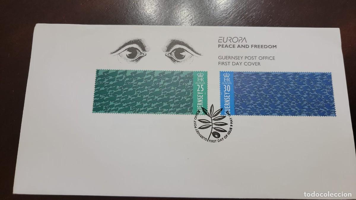 Postales: TS) 1995 GUERNSEY, FDC,EUROPE: PEACE AND FREEDOM,XF.