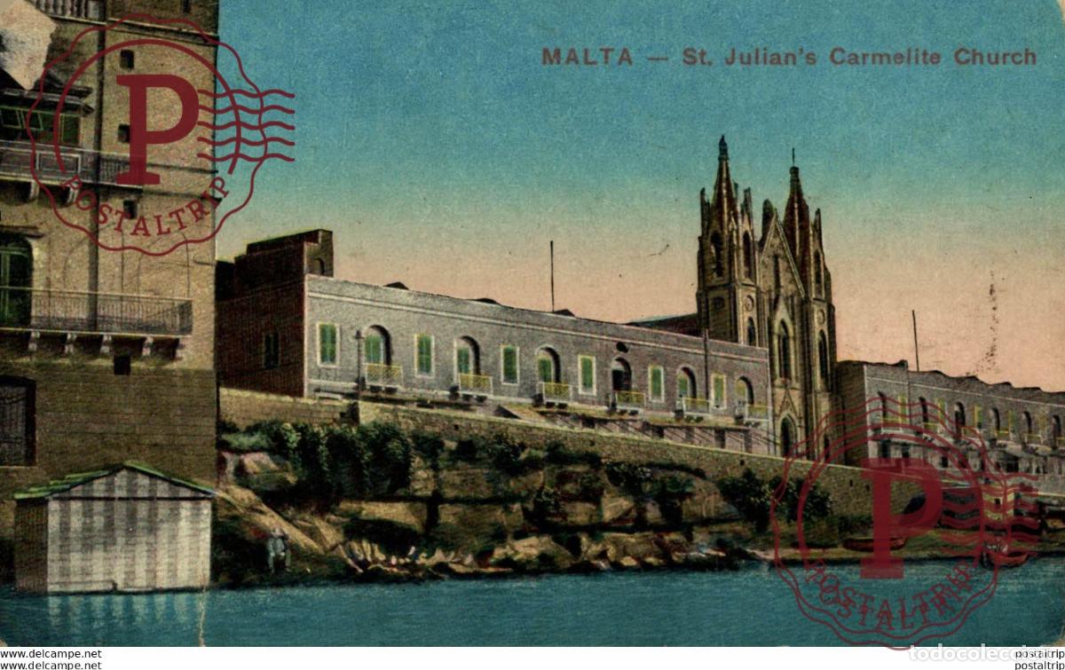 Postales: MALTA: ST. JULIANS CARMELITE CHURCH. MALTA.