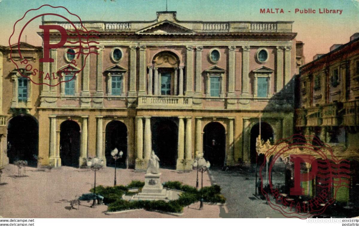 Postales: MALTA: PUBLIC LIBRARY. MALTA. - Foto 1