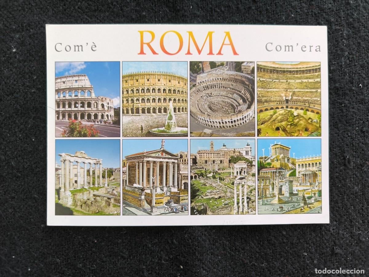 Postcards: Postal Roma Com'Era Vistas Antiguas Y Actuales Italia &ndash; La Ciudad Eterna Coleccionismo