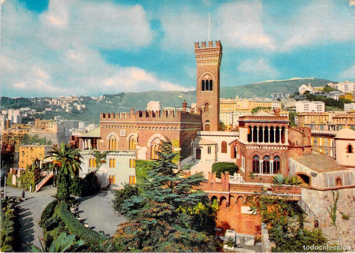 Postales: Postal de Italia: Vista panor&aacute;mica del Castello D'Albertis en G&eacute;nova