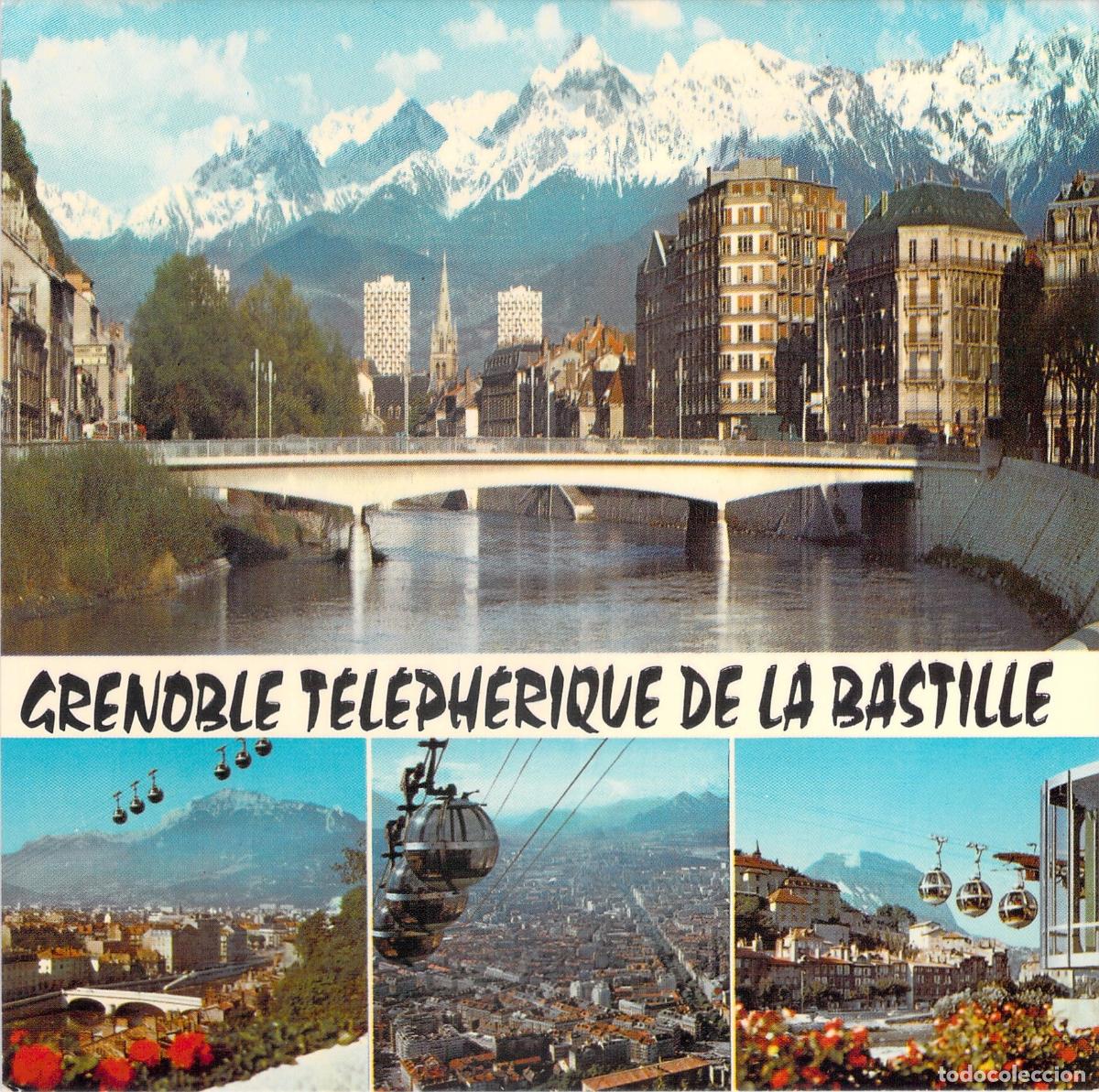 Postales: Postal de Grenoble y Telef&eacute;rico de la Bastille en los Alpes franceses
