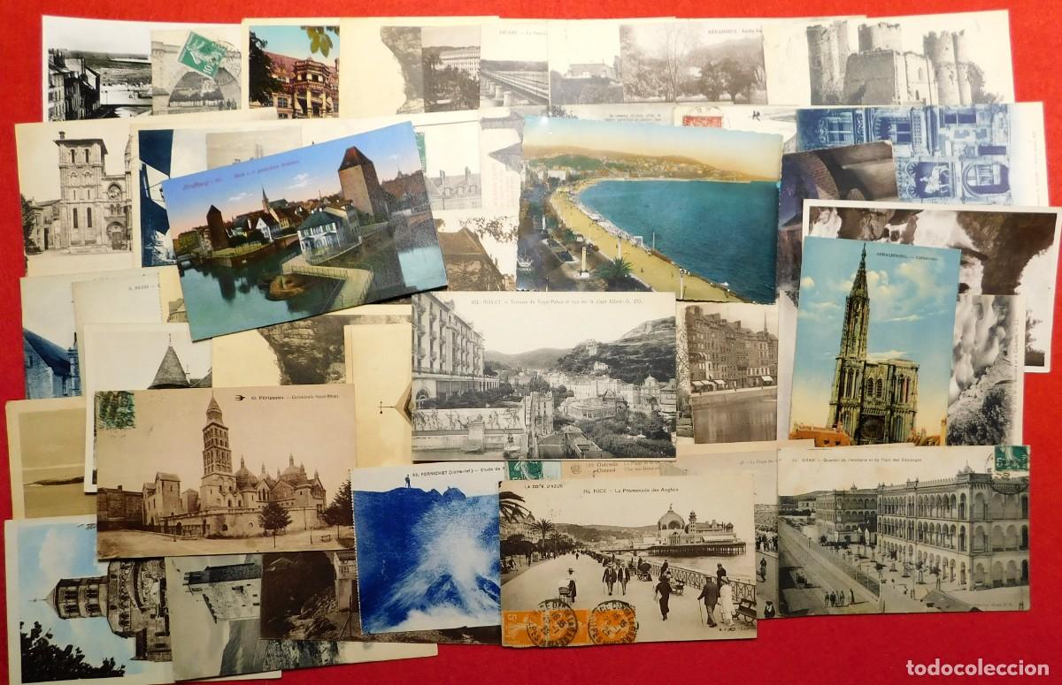 Postales: Francia - Lote de 50 antiguas Cartas Postales - CPA - AK - Niza, Orange, Burdeos, y otras.