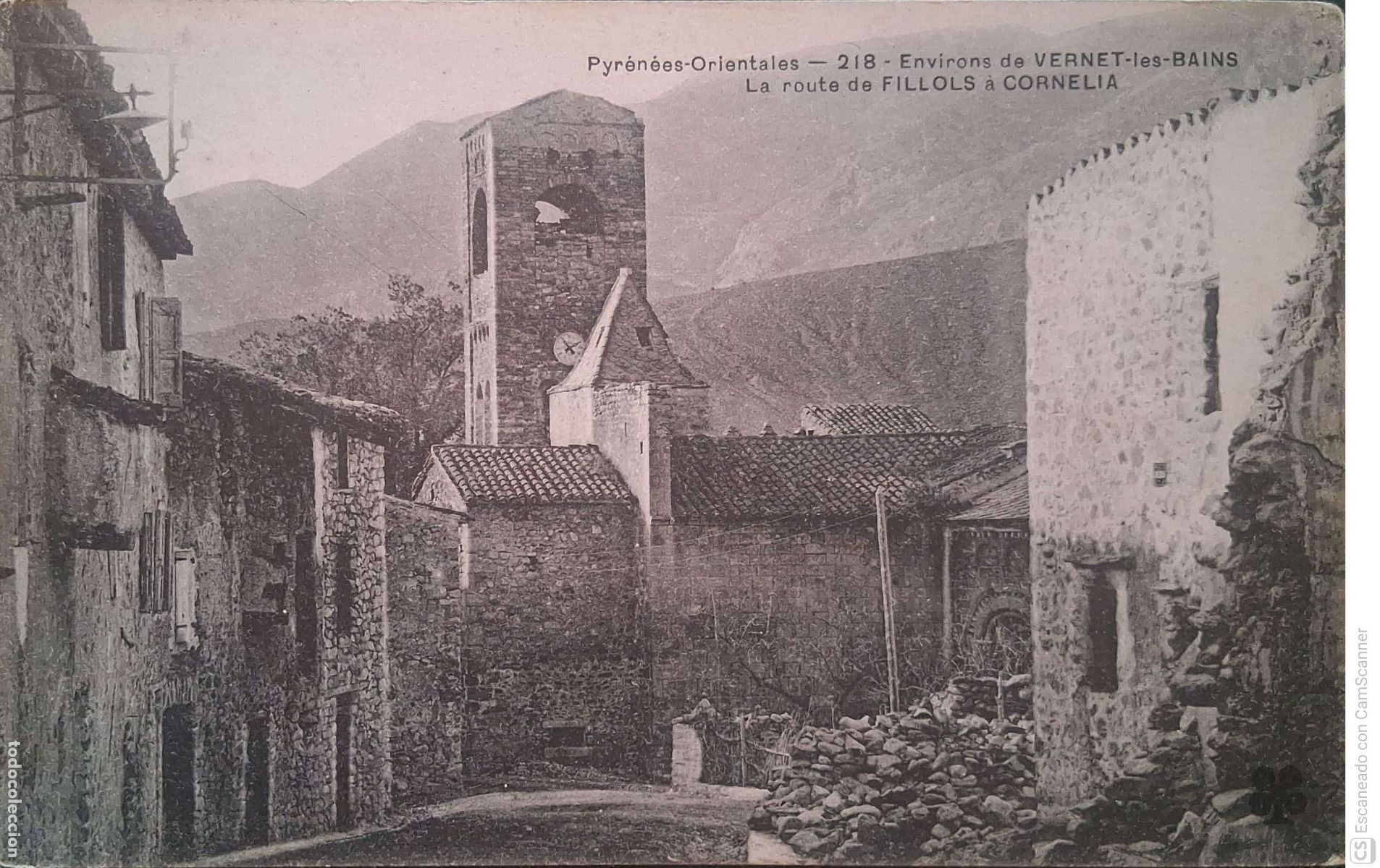 Postales: Pirineos Orientales. 218 Cercan&iacute;as de Vernet-les-Bains. La ruta de Fillols &aacute; Cornelia. Blanco/Negro.