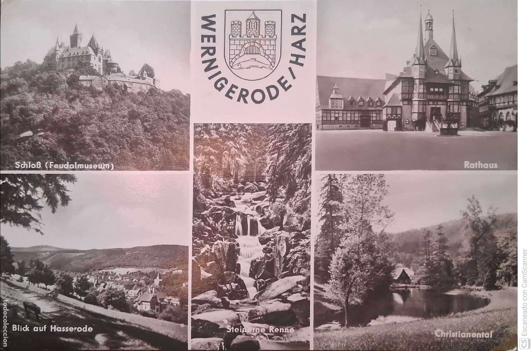 Postales: Wernigerode/Harz (Alemania). Vistas varias. Blanco/negro. Usada con sellos.