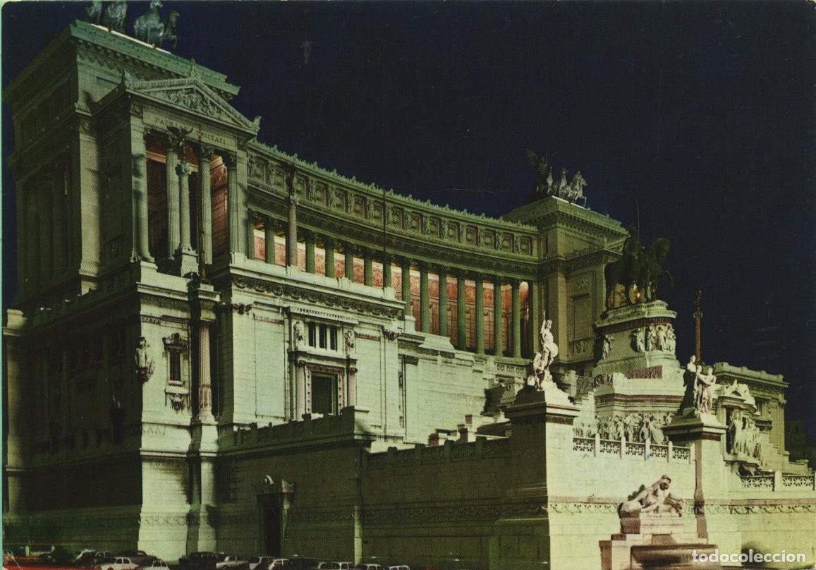 Postales: N&ordm; 97-ROMA. Italia. Altar de Las Naciones (nocturna). Sin circular. ED. MA. PI. R.