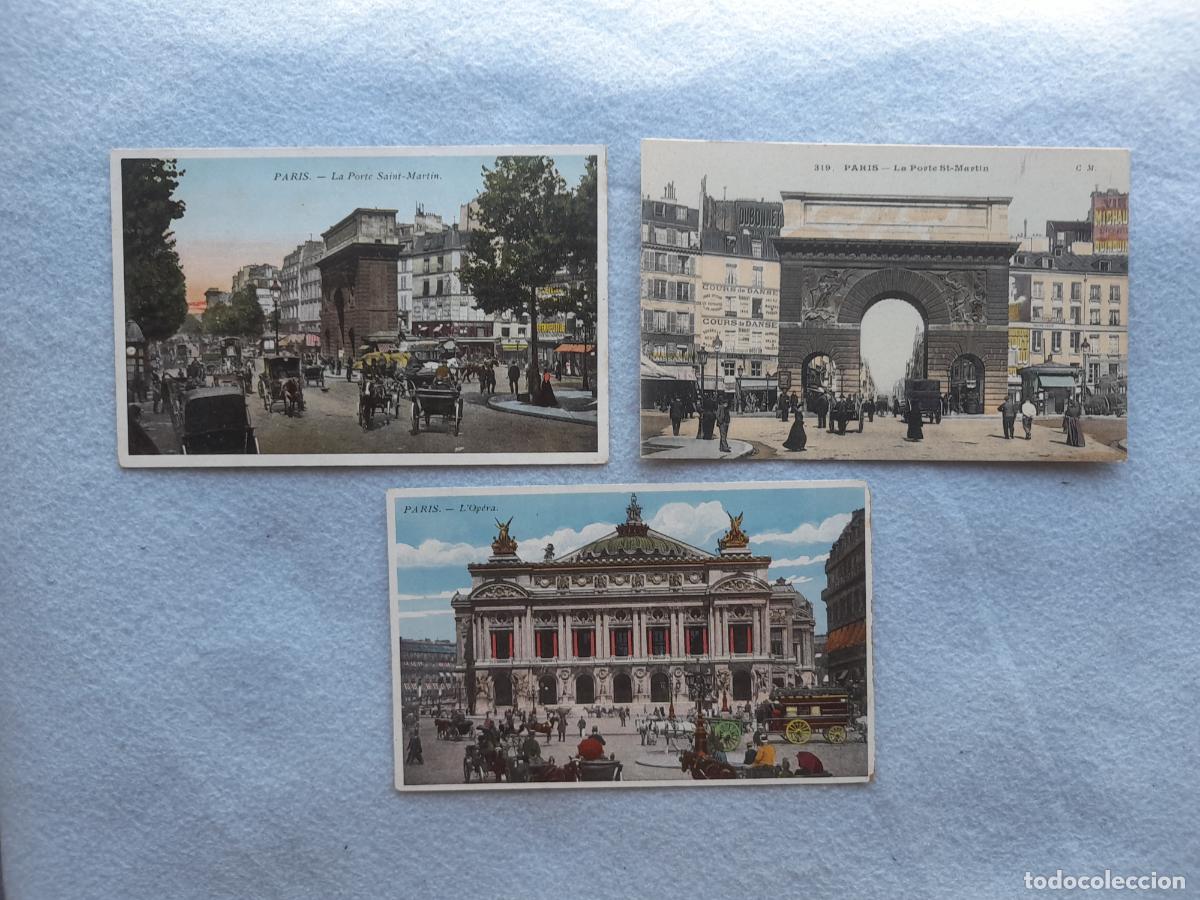 Postais: Lote de 3 Postales Antiguas de Par&iacute;s.