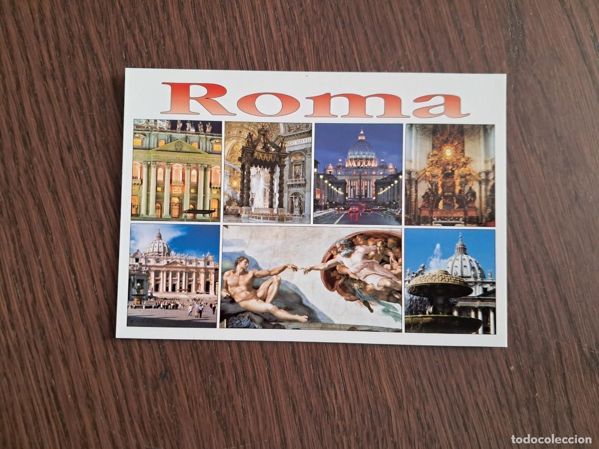 Postales: postal de Italia, diferentes vistas de Roma.