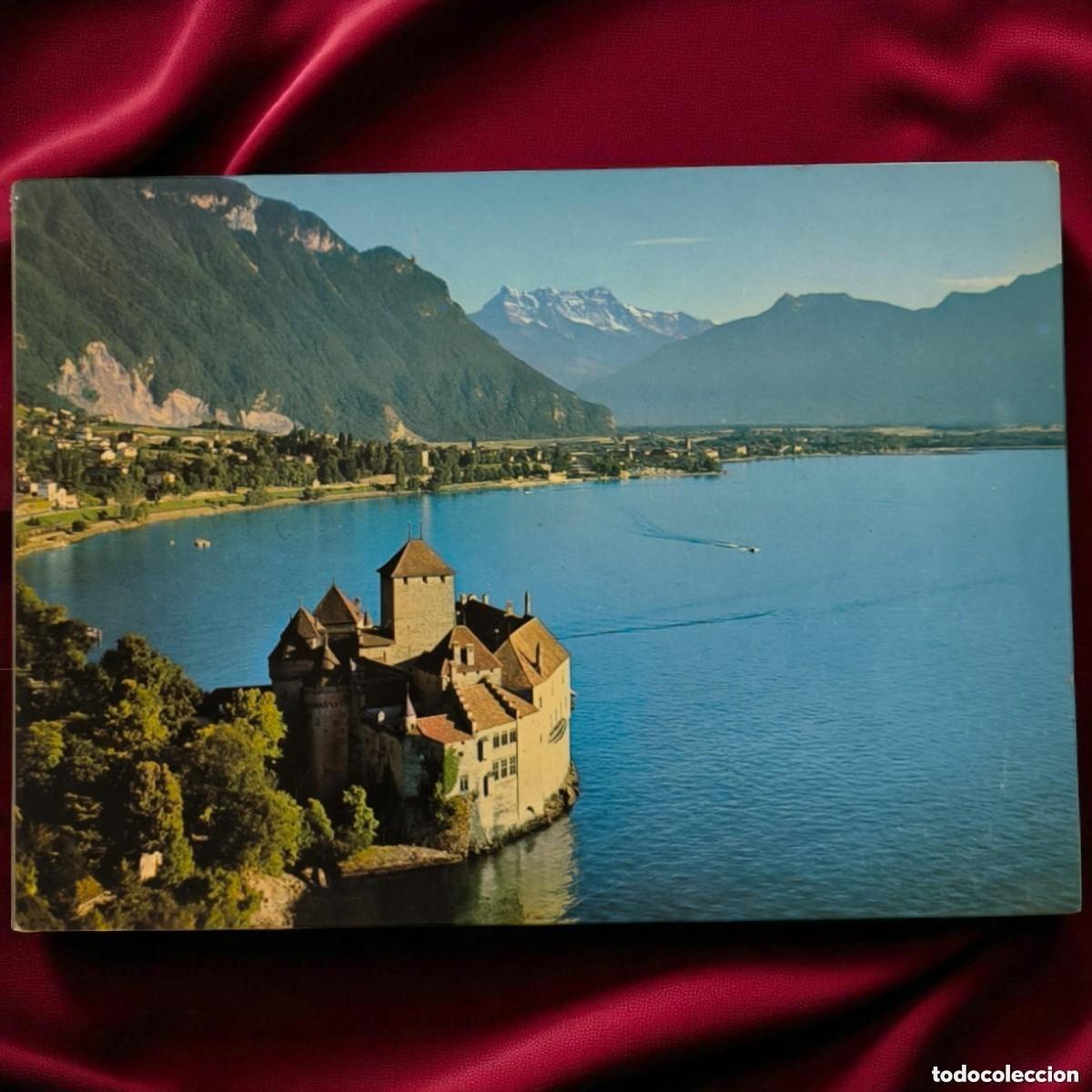 Postkarten: Antigua Postal Ch&acirc;teau De Chillon Montreux &ndash; Lago Lem&aacute;n Suiza Alpes