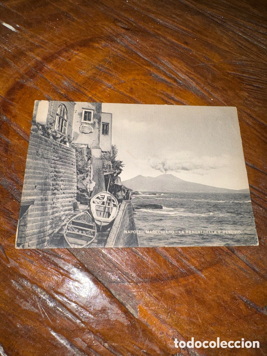 Postales: postal cl&aacute;sica en blanco y negro &rdquo;Fenestrella de Marechiaro&rdquo; en Posillipo