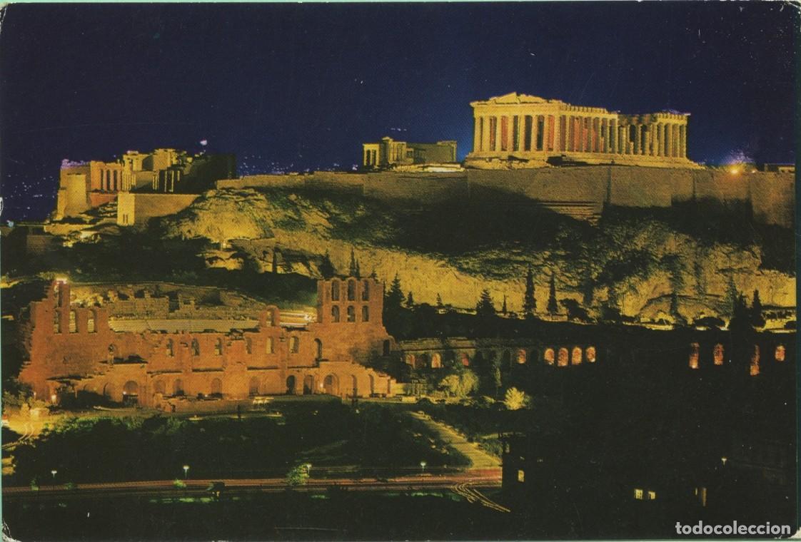 Postales: ATENAS. Grecia. Acr&oacute;polis por la noche. Sin circular