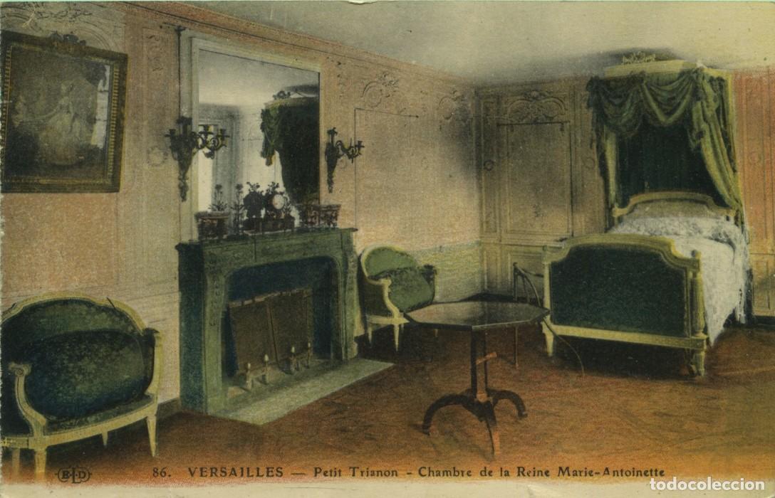 Postales: N&ordm; 86-VERSALLES. Francia. Peque&ntilde;o Trian&oacute;n. Dormitorio de la reina Mar&iacute;a Antonieta.
