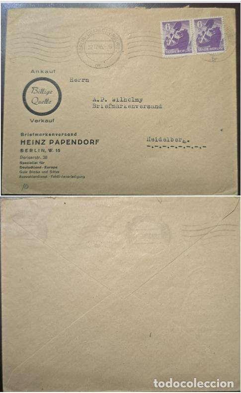 Postales: TS) 1946 GERMANY, CANCELLATION STAMP,6PF STADT BERLIN.