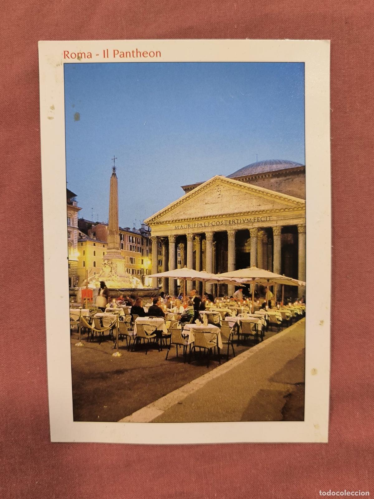 Cartoline: Postal Roma Il Pantheon &ndash; Vista de la Plaza y el Pante&oacute;n Italia